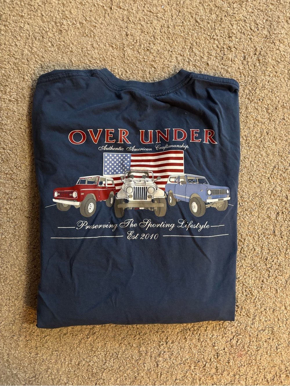 Navy Graphic Longsleeve with Trucks and Flag